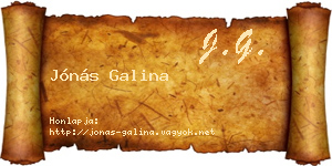 Jónás Galina névjegykártya