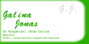 galina jonas business card