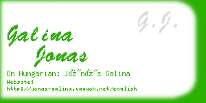 galina jonas business card